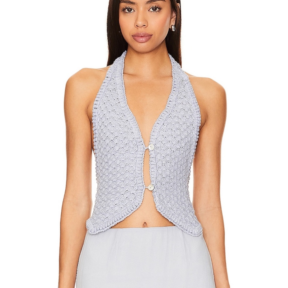 Light Gray Knit Halter Top